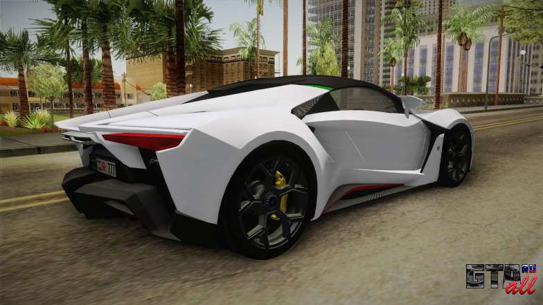 W Motors - Fenyr Supersports 2017 Dubai Plate для GTA San Andreas - задняя часть