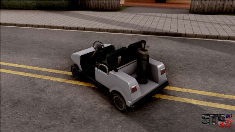 Roofless Civilian Caddy для GTA San Andreas - вид сзади