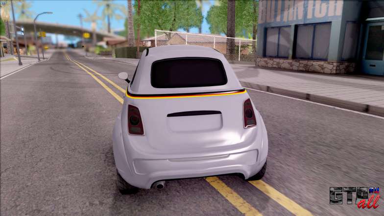 Fiat 500 Abarth для GTA San Andreas - вид сзади