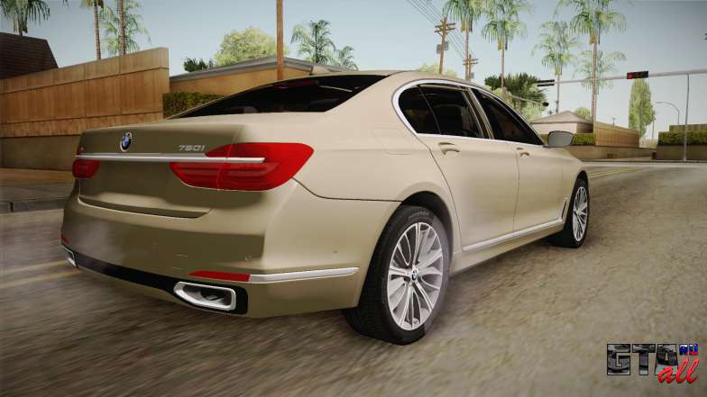 BMW 7-series G12 Long 2016 для GTA San Andreas - вид сзади