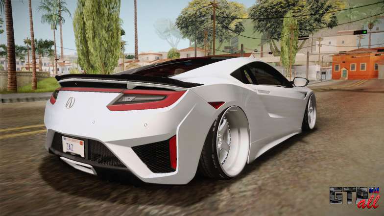 Acura NSX Stance 2017 для GTA San Andreas - вид сзади