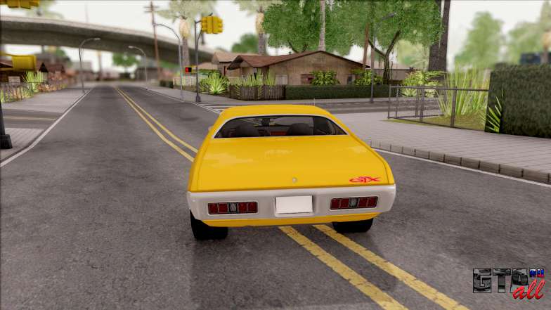 Plymouth GTX 1972 для GTA San Andreas - вид сзади