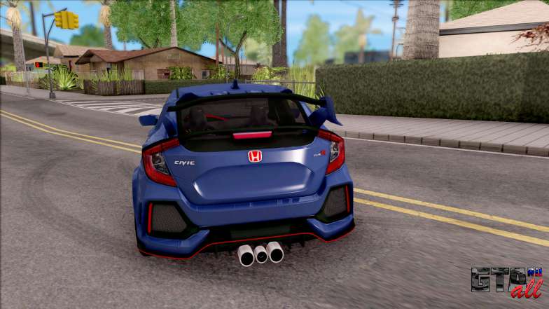 Honda Civic Type-R 2017 для GTA San Andreas - вид сзади