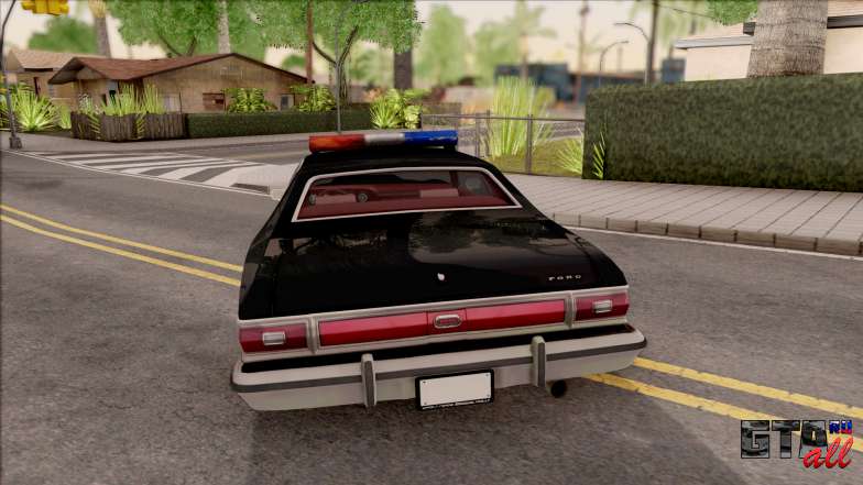 Ford Gran Torino Police LVPD 1975 v2 для GTA San Andreas - вид сзади