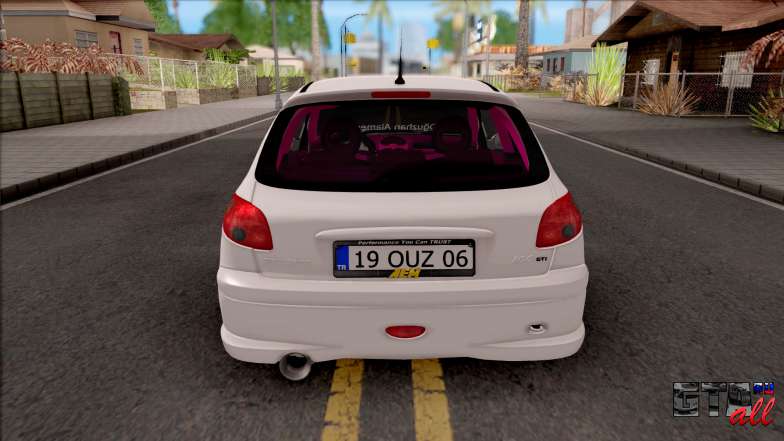 Peugeot 206 для GTA San Andreas - вид сзади