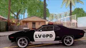 Plymouth GTX Police LVPD 1972 для GTA San Andreas - вид сбоку