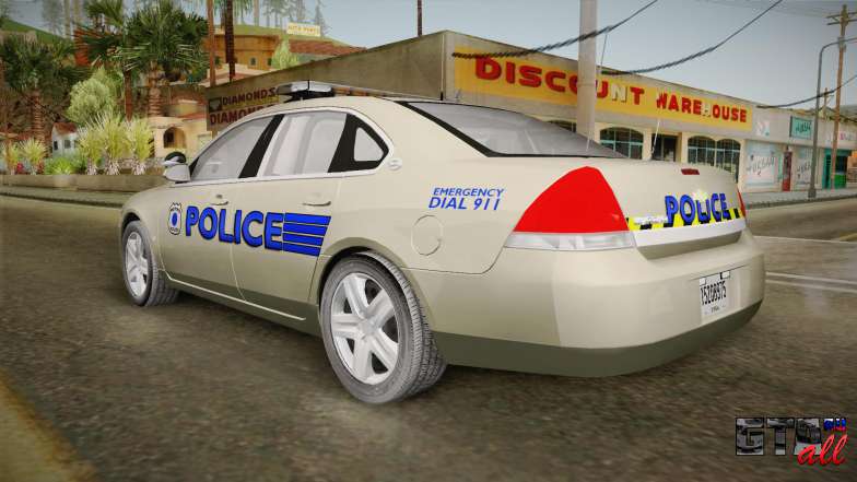 Chevrolet Impala Police для GTA San Andreas - вид сзади