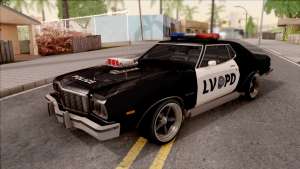 Ford Gran Torino Police LVPD 1975 v3 для GTA San Andreas - вид спереди