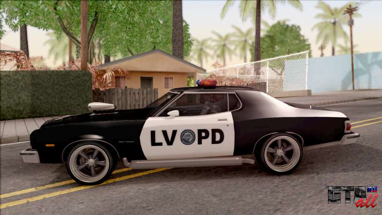 Ford Gran Torino Police LVPD 1975 v3 для GTA San Andreas - вид сбоку