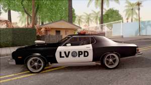 Ford Gran Torino Police LVPD 1975 v3 для GTA San Andreas - вид сбоку