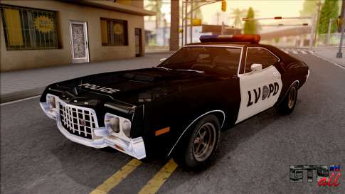 Ford Gran Torino Police LVPD 1972 v3 для GTA San Andreas - вид спереди