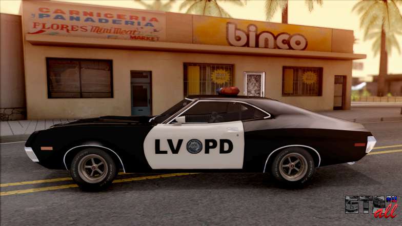 Ford Gran Torino Police LVPD 1972 v3 для GTA San Andreas - вид сбоку