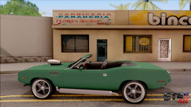 Plymouth Hemi Cuda 426 Cabrio 1971 для GTA San Andreas - вид сбоку