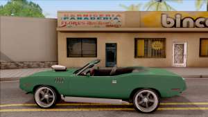 Plymouth Hemi Cuda 426 Cabrio 1971 для GTA San Andreas - вид сбоку