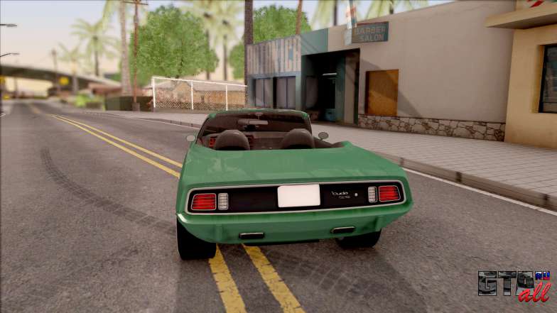 Plymouth Hemi Cuda 426 Cabrio 1971 для GTA San Andreas - вид сзади