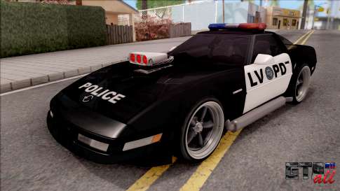 Chevrolet Corvette C4 Police LVPD 1996 v2 для GTA San Andreas - вид спереди