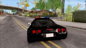 Chevrolet Corvette C4 Police LVPD 1996 v2 для GTA San Andreas - вид сзади