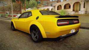 Dodge Challenger 2017 Demon для GTA San Andreas - вид сзади