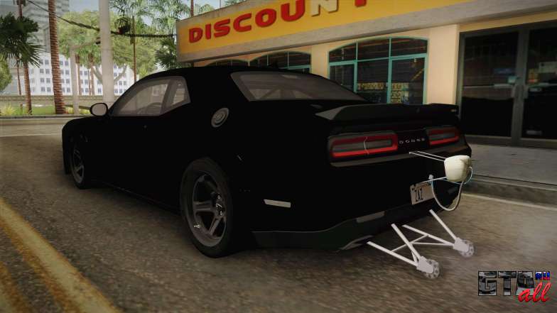 Dodge Challenger 2017 Drag для GTA San Andreas - вид сзади