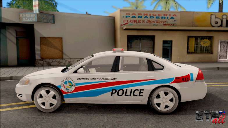 Chevrolet Impala Las Venturas Police Department для GTA San Andreas - вид сбоку