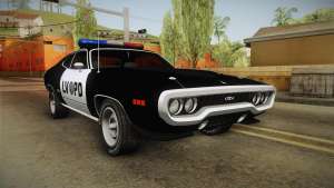 Plymouth GTX Police LVPD 1972 для GTA San Andreas - вид спереди