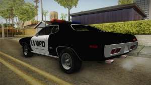 Plymouth GTX Police LVPD 1972 для GTA San Andreas - вид сзади