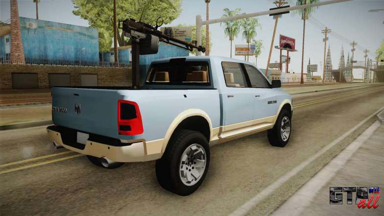 Dodge Ram Technical для GTA San Andreas - вид сзади