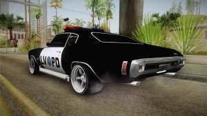 Chevrolet Chevelle SS Police LVPD 1970 v1 для GTA San Andreas - вид сзади