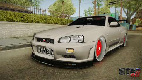 Nissan Skyline R34 GT-R 2002 для GTA San Andreas - вид спереди