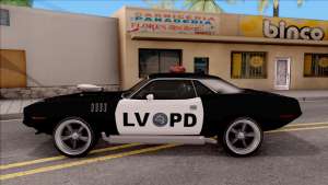 Plymouth Hemi Cuda 426 Police LVPD 1971 v2 для GTA San Andreas - вид сбоку