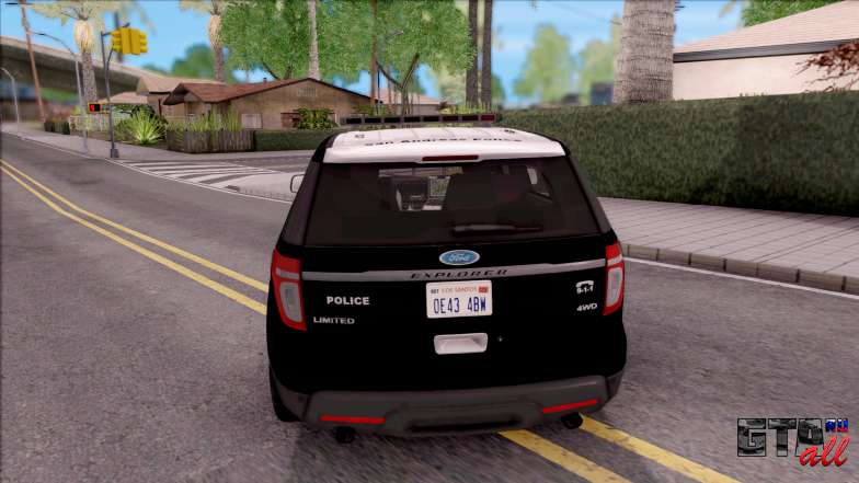 Ford Explorer Police San Andreas Patrol для GTA San Andreas - вид сзади