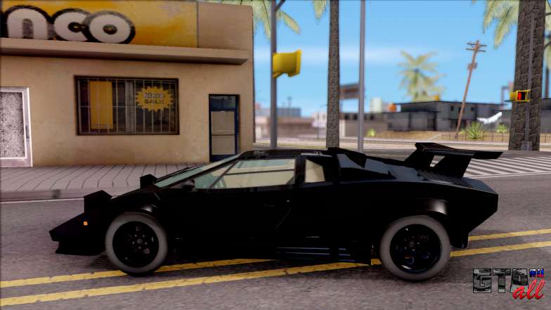 Lamborghini Countach 1988 для GTA San Andreas - вид сбоку