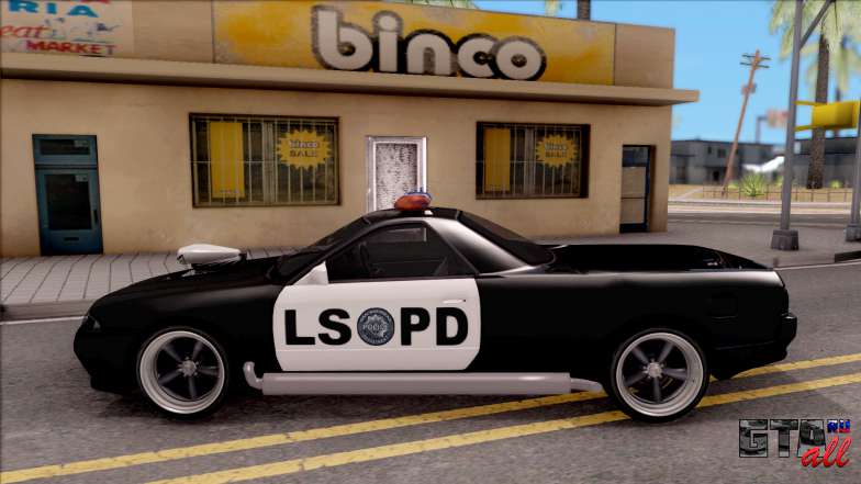 Nissan Skyline R32 Pickup Police LSPD для GTA San Andreas - вид сбоку