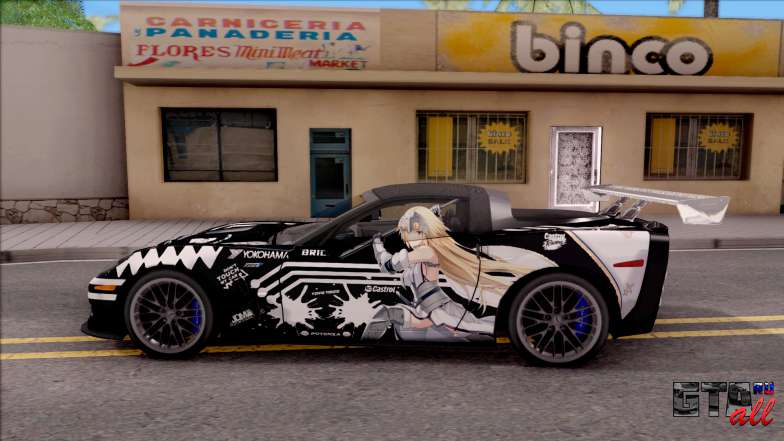 Chevrolet Corvette ZR1 Itasha JD Fate Apocrypha для GTA San Andreas - вид сбоку