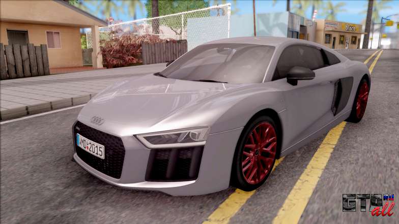 Audi R8 V10 Plus 2018 EU Plate для GTA San Andreas - вид спереди