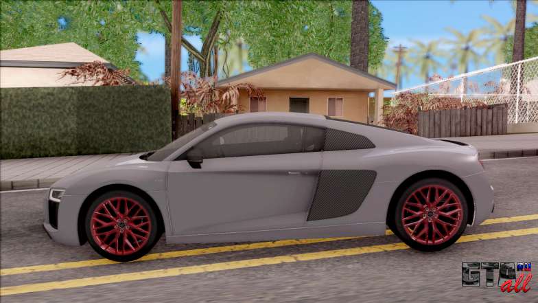 Audi R8 V10 Plus 2018 EU Plate для GTA San Andreas - вид сбоку