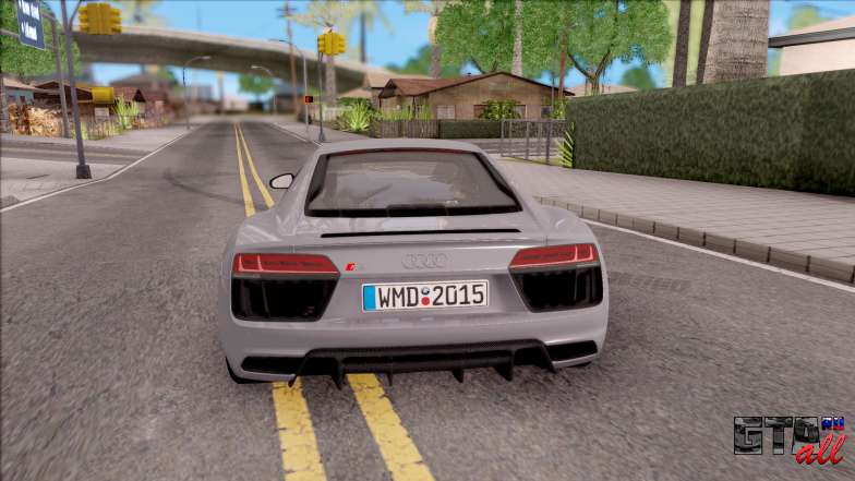 Audi R8 V10 Plus 2018 EU Plate для GTA San Andreas - вид сзади