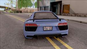 Audi R8 V10 Plus 2018 для GTA San Andreas - вид сзади