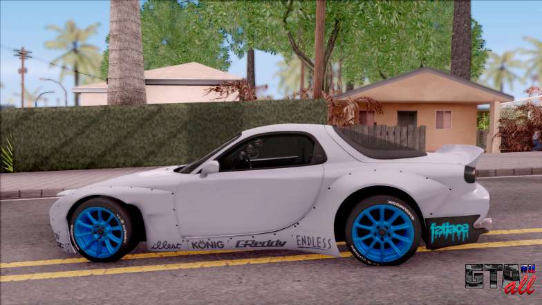 Mazda RX-7 Rocket Bunny для GTA San Andreas - вид сбоку