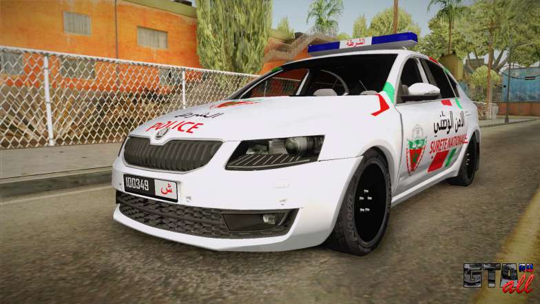 Skoda Octavia Moroccan Police для GTA San Andreas - вид спереди