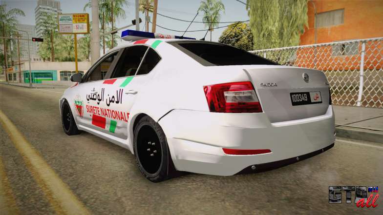 Skoda Octavia Moroccan Police для GTA San Andreas - вид сзади