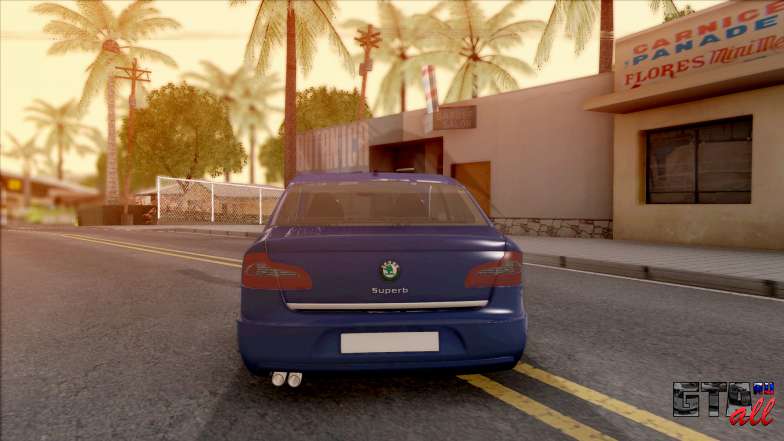 Skoda Superb 2009 для GTA San Andreas - вид сзади