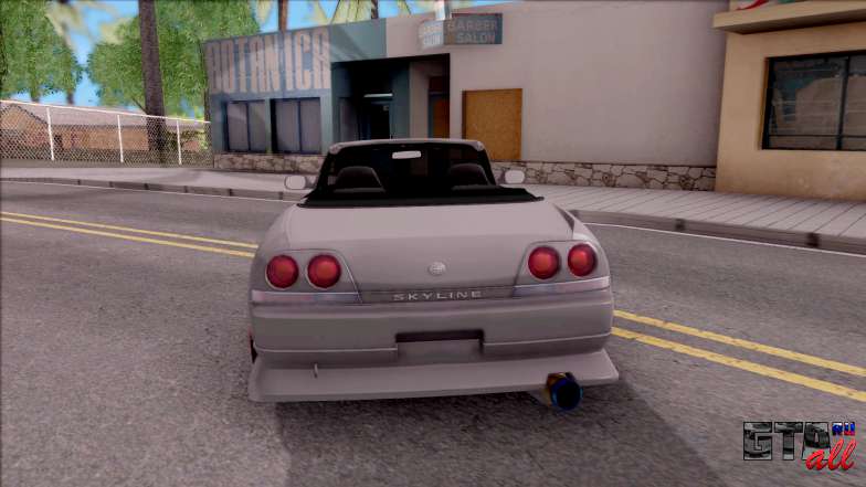 Nissan Skyline R33 Cabrio Drift Monster Energy для GTA San Andreas - вид сзади