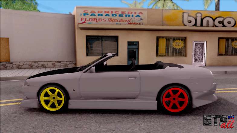 Nissan Skyline R32 Cabrio Drift Monster Energy для GTA San Andreas - вид сбоку