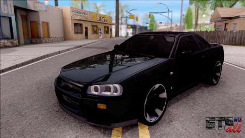 Nissan Skyline GT-R R34 для GTA San Andreas - вид спереди