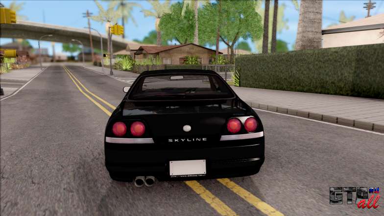 Nissan Skyline R33 для GTA San Andreas - вид сзади