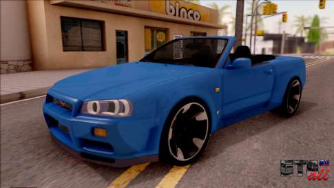 Nissan Skyline R34 Cabrio для GTA San Andreas - вид спереди