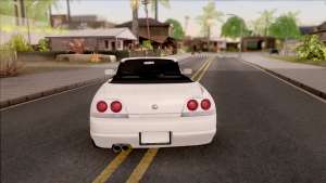 Nissan Skyline R33 Cabrio для GTA San Andreas - вид сзади