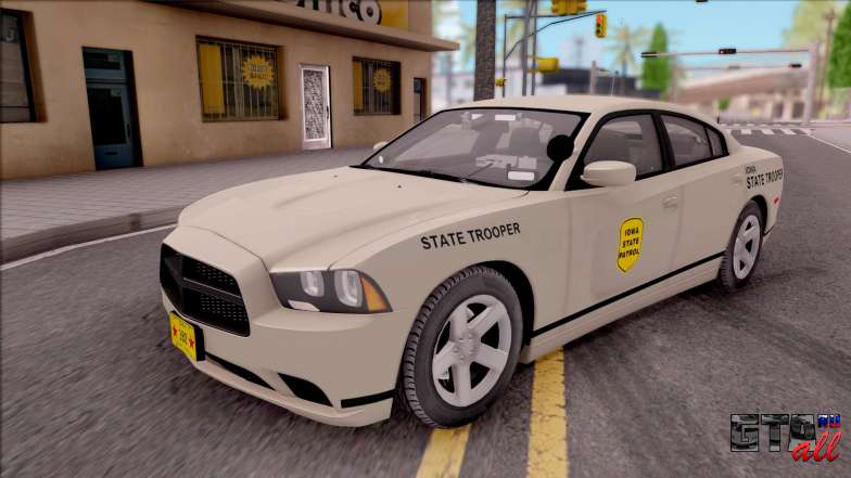 Dodge Charger Slicktop 2012 Iowa State Patrol для GTA San Andreas - вид спереди