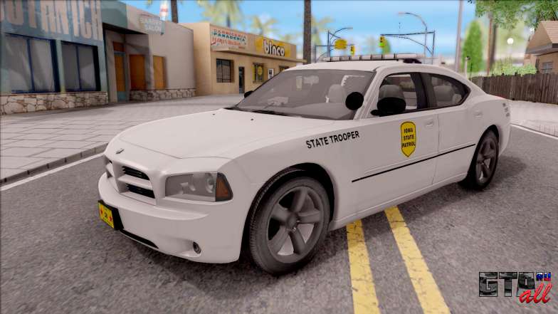 Dodge Charger Silver 2007 Iowa State Patrol для GTA San Andreas - вид спереди